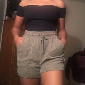 green cargo shorts